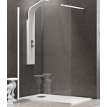 Parete Walkin Trasparente 8mm Anticalcare Profili Bianco Opaco H200cm - 110 cm