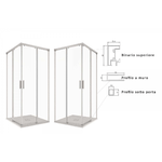 Box Doccia H195 Satinato 6mm Doppia Porta Scorrevole - 80x110