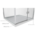 Box Doccia Angolare In Cristallo Anticalcare Trasparente 8mm Porta Battente - 74.5x109.5