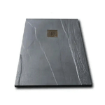 Piatto Doccia Solidstone Mineral Marmo Grafite H2.8cm Effetto Antracite - 70x140