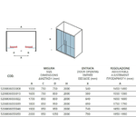 Porta Doccia H200 Doppio Scorrevole Ingresso Centrale 8mm Anticalcare - 145 cm