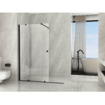 Parete Doccia Walk-In Scorrevole Profili Neri 8mm H195cm - 180 cm