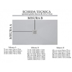 Piatto Doccia Mineralmarmo Pietra Grigio Chiaro Scarico Centrale - 80x100