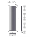 Termoarredo Radiatore Cromato Tubi Verticali Design - 180x42