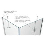 Box Doccia Angolare In Cristallo Anticalcare Trasparente 8mm Porta Battente - 79.5x119.5