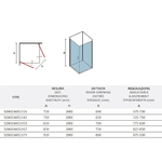 Box Doccia Trasparente H200 Doppia Battente Profili Neri - 80x80