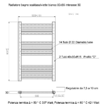 Termoarredo Scaldasalviette Bagno cm 80x55