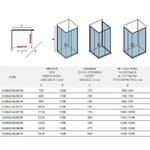 Box Doccia Profili Neri 6mm Anticalcare Cristallo Satinato H190 - 69x109