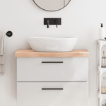 vidaXL Piano Bagno 80x40x6 cm in Legno Massello Non Trattato