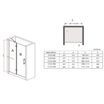 Porta Per Doccia Cristallo Anticalcare Trasparente 8mm Battente - 90 cm