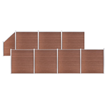 vidaXL Pannelli Recinzione 7 Quadrati 1 Inclinato 1311x186cm Marrone