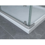 Box Doccia Anta Battente Interna Esterna Cristallo Trasparente 8mm H195 - Gemini - 90x90