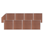 vidaXL Pannelli Recinzione 8 Quadrati 1 Inclinato 1484x186cm Marrone