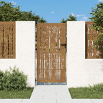 vidaXL Cancello da Giardino 85x200 cm in Acciaio Corten Design Bambù