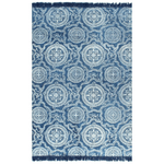 vidaXL Tappeto Kilim in Cotone 160x230 cm con Motivi Blu