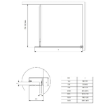 Parete Walkin H200cm Opaca 8mm Anticalcare Profili Cromo - 80 cm