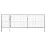 vidaXL Cancello per Giardino in Acciaio 500x150 cm Argento