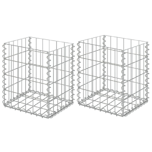 vidaXL Gabbioni 2 pz in Acciaio Zincato 30x30x40 cm