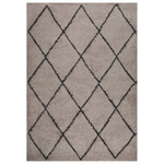 Tappeto Shaggy a Pelo Alto Beige e Antracite 140x200 cm