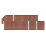 vidaXL Pannelli Recinzione 9 Quadrati 1 Inclinato 1657x186cm Marrone