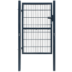 Cancello da Giardino 2D (Singolo) Grigio Antracite 106 x 190 cm