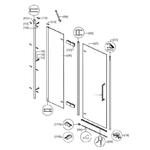 Box Doccia H200 Anta Battente 8mm Trasparente Anticalcare - 89,5x70 - Ingresso sul lato corto 40cm