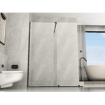 Parete Doccia Walk-In Scorrevole Profili Neri 8mm H195cm - 160 cm