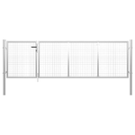 Cancello di Recinzione in Acciaio 350x100 cm Argento