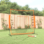 vidaXL Rete Baseball Rossa e Nera 219x107x212 cm Acciaio e Poliestere