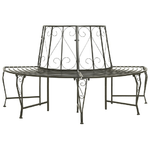vidaXL Panchina Semicircolare per Albero 160 cm in Acciaio