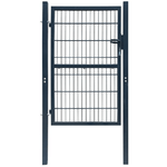 Cancello da Giardino 2D (Singolo) Grigio Antracite 106 x 170 cm