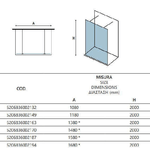 Walk in Doppio Ingresso H200cm Cristallo Trasparente 8mm Anticalcare - 158 cm