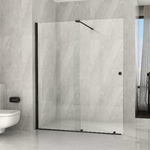 Parete Doccia Walk-In Scorrevole Profili Neri 8mm H195cm - 100 cm