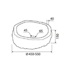 Lavabo Da Appoggio In Pietra Di Fiume Naturale Grigio - 40-45 x 15h