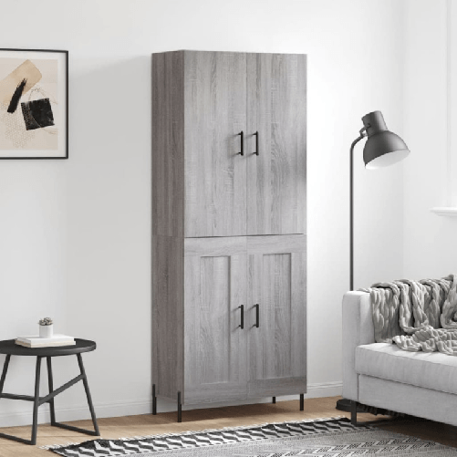 vidaXL Credenza Grigio Sonoma 69,5x34x180 cm in Legno Multistrato