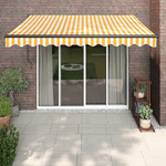 vidaXL Tenda Retrattile Gialla e Bianca 3,5x2,5 m Tessuto e Alluminio