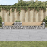 vidaXL Panca da Giardino con Cesto Gabbione in Legno Massello di Pino