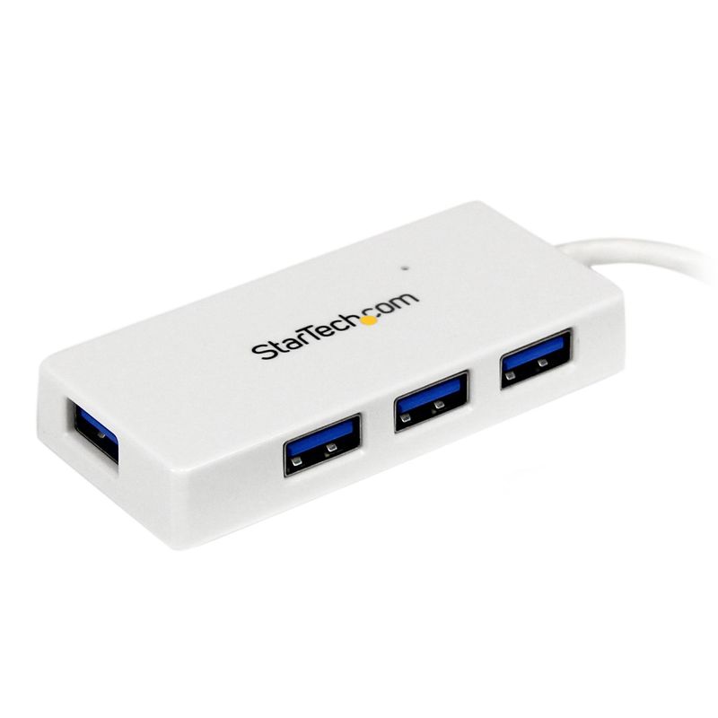 StarTech.com-Hub-portatile-mini-USB-3.0-SuperSpeed-a-4-porte---Perno-e-concentratore-per-Ultrabook-USB-3.0-con-cavo-integrato---Bianco