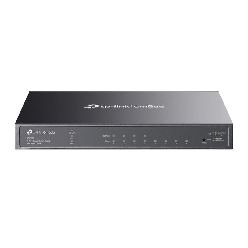 TP-Link-TL-SG2008P-switch-di-rete-Gestito-L2-L2--Gigabit-Ethernet--10-100-1000--Supporto-Power-over-Ethernet--PoE--Nero