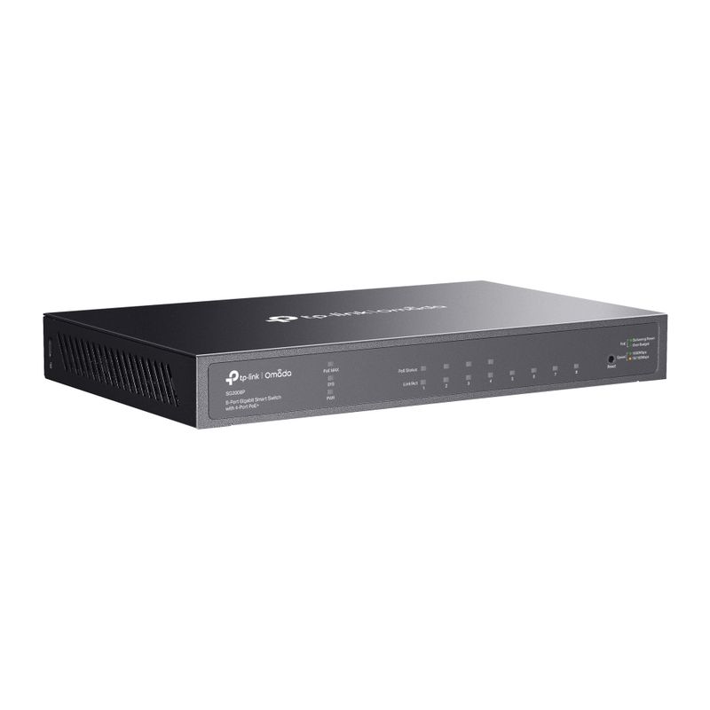 TP-Link-TL-SG2008P-switch-di-rete-Gestito-L2-L2--Gigabit-Ethernet--10-100-1000--Supporto-Power-over-Ethernet--PoE--Nero