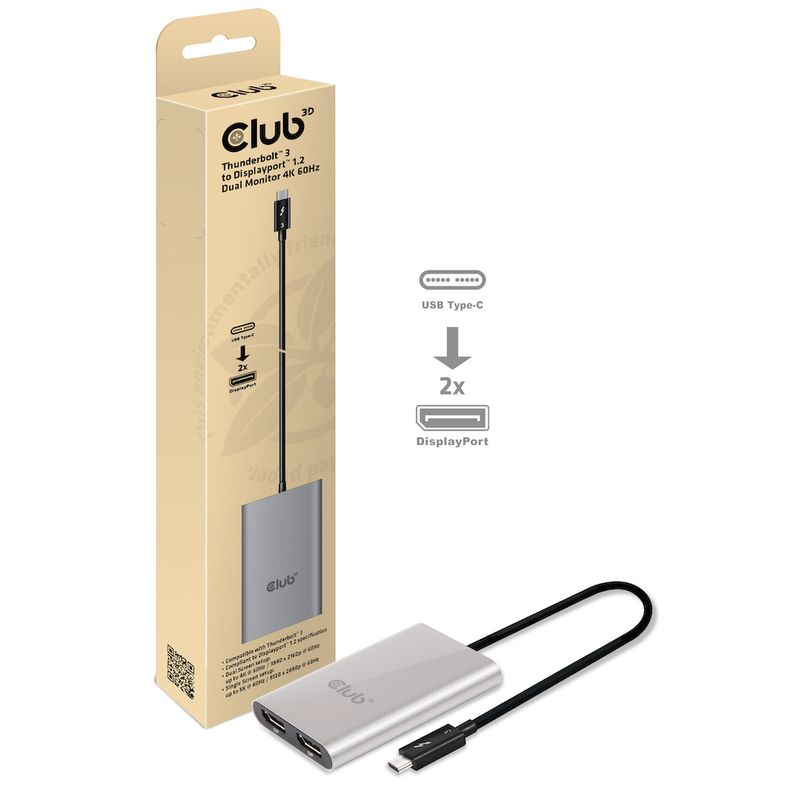 CLUB3D-Thunderbolt™-3-to-Displayport™-1.2-Dual-Monitor-4K-60Hz