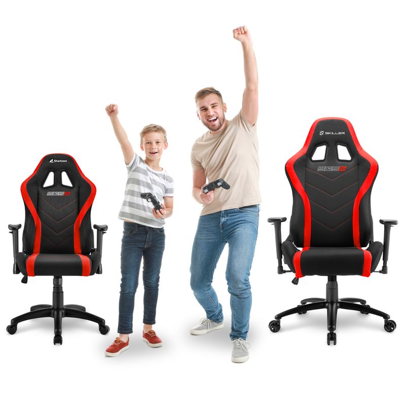 Sharkoon-Skiller-SGS2-Jr.-Sedia-per-gaming-universale-Seduta-imbottita-Nero-Rosso