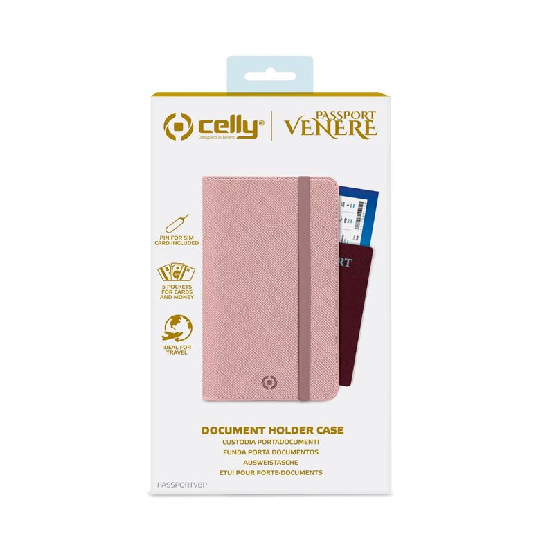 Celly-Venere-Passport-Portafoglio-Rosa-Ecopelle