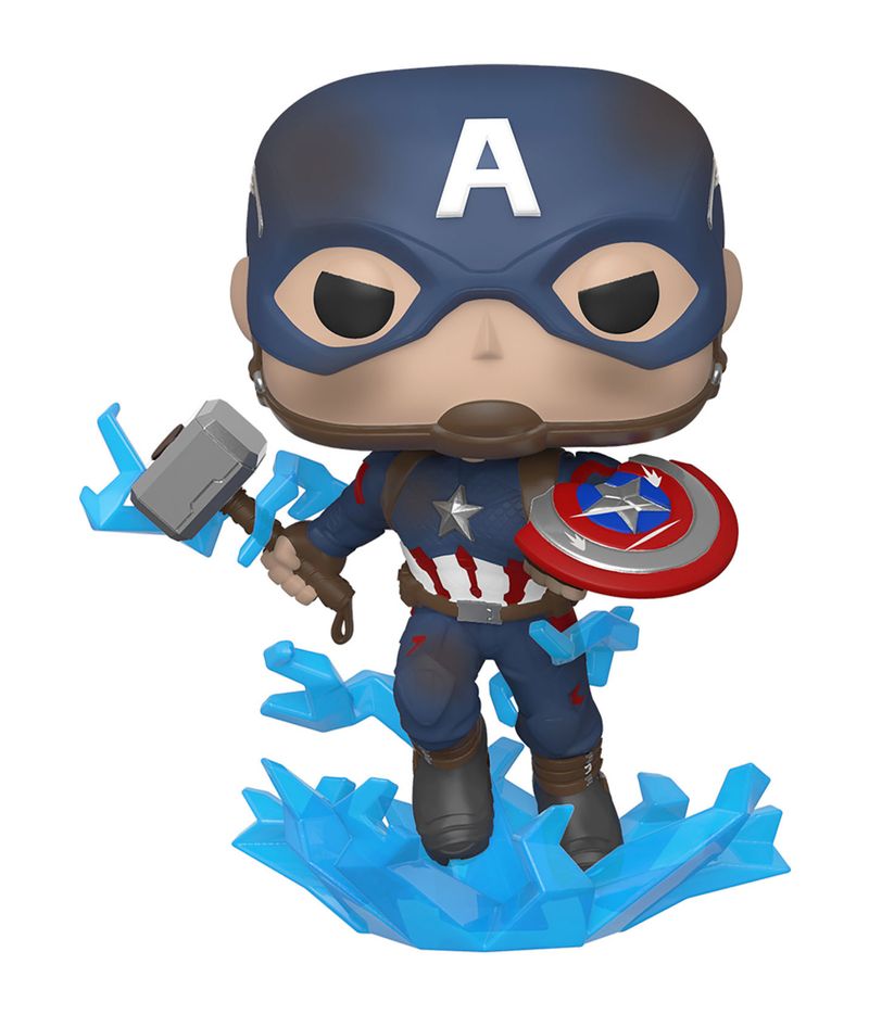 FUNKO-POP-Marvel--Endgame--Capt-A-w-Broken-Shield---Mjolnir