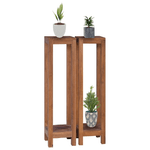 vidaXL Piedistalli per Piante 2 pz 25x25x100 cm Legno Massello di Teak
