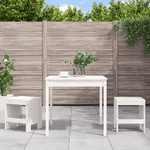 Set da Bistrot da Giardino 3pz Bianco in Legno Massello di Pino