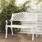 Panchina da Giardino 102 cm in Alluminio Pressofuso Bianca