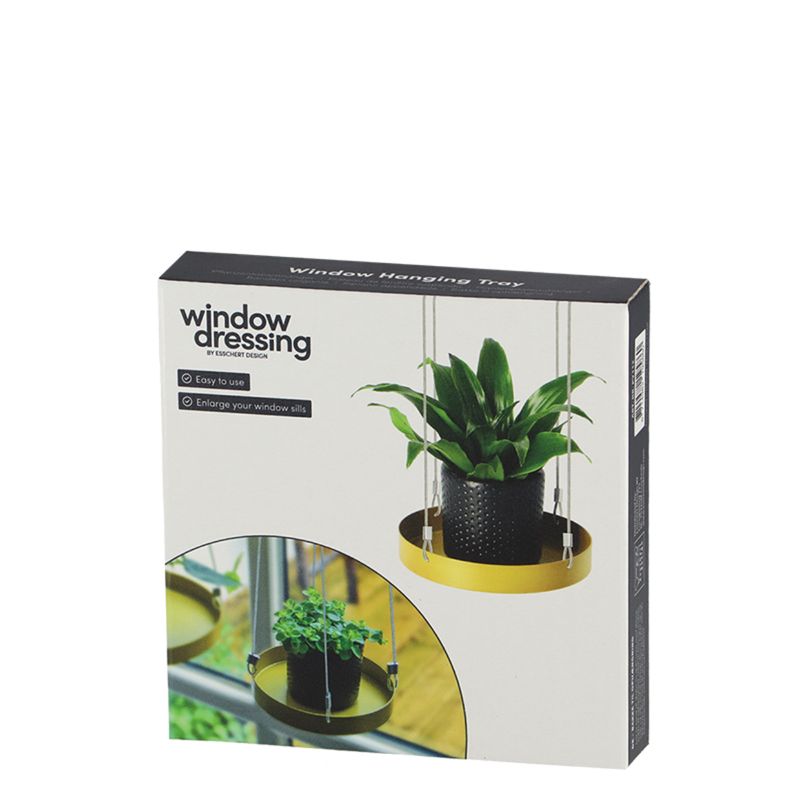 Esschert-Design-Vassoio-Sospeso-per-Piante-Rotondo-Dorato-S