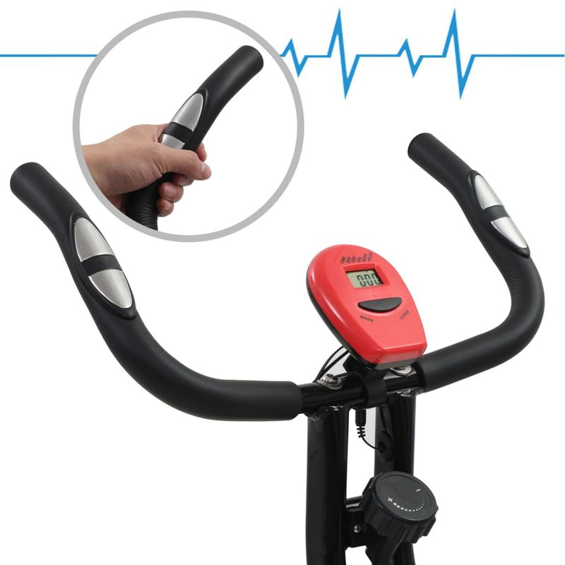 vidaXL-Cyclette-Magnetica-X-Bike-con-Misurazione-del-Polso-Nero-Rosso