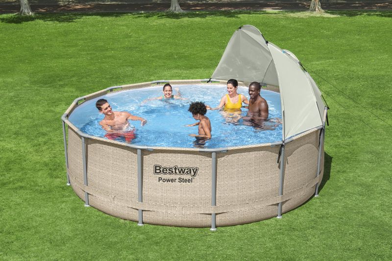 Bestway-Tettoia-per-Piscina-Fuori-Terra-Bianco